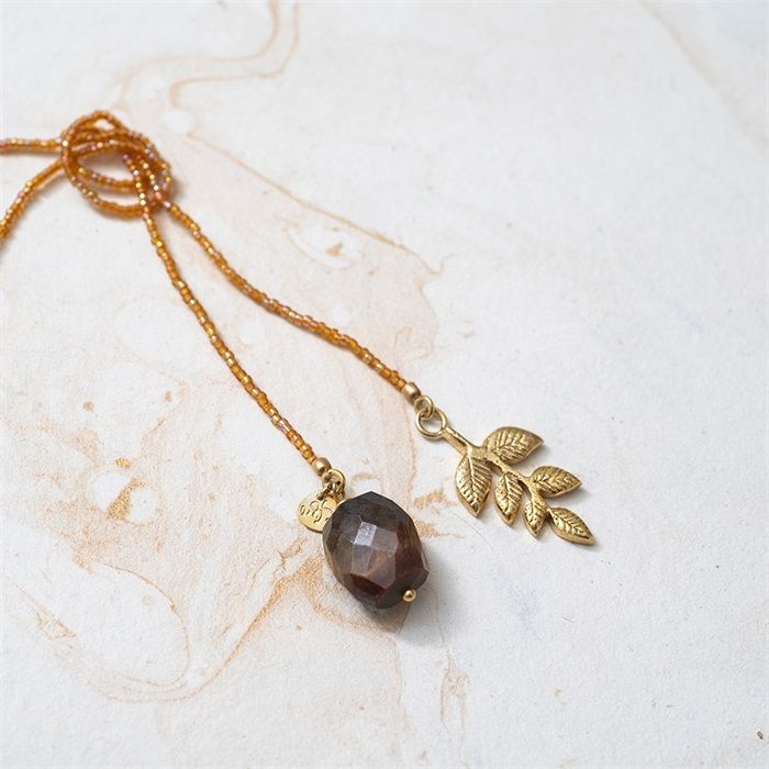 Nova tiger Eye Gold Necklace