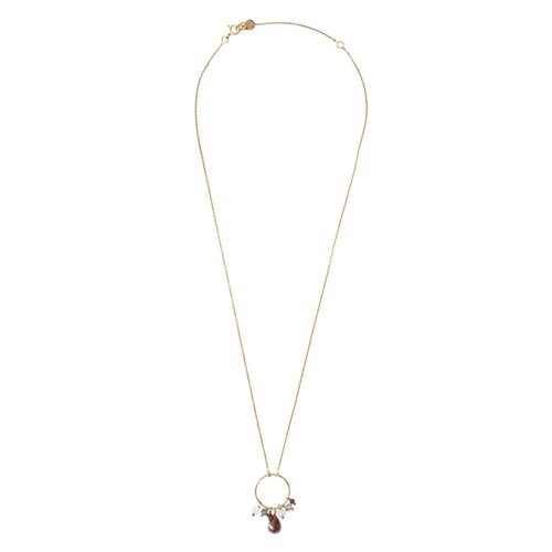 Sparkles Garnet Mix Gold Necklace