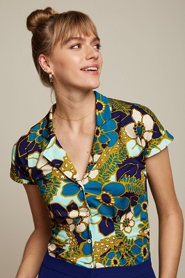 Darcy Blouse Selena Deep Blue