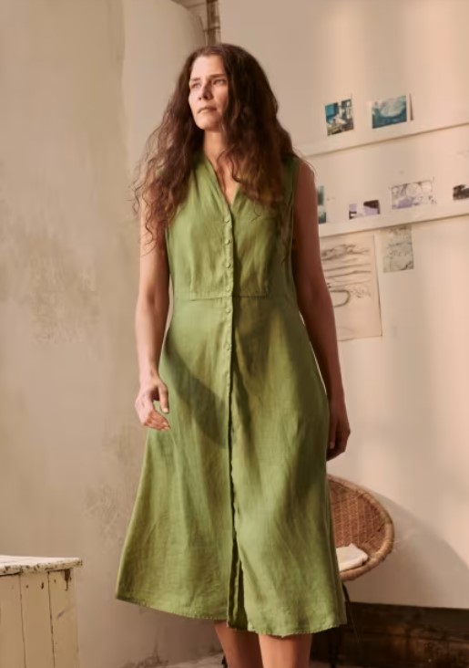 Sleeveless Carved Wood Dress  Regular Dark Citron