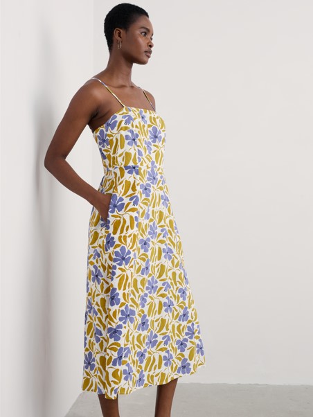 Madem Dress Leafy Floral Chalk Pear