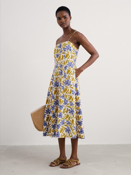 Madem Dress Leafy Floral Chalk Pear