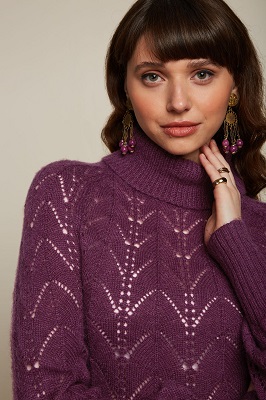 Jeannie Rollneck Top farfalle Caspia purple