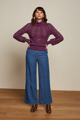 Jeannie Rollneck Top farfalle Caspia purple