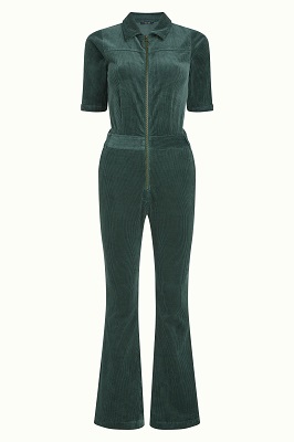 Garbo Flare Jumpsuit Corduroy Sycamore green