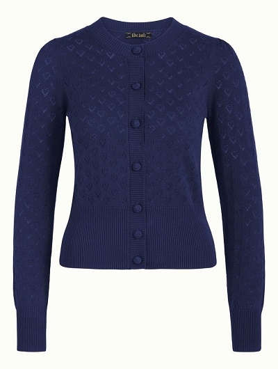 Cardi Puff Heart Ajour Nuit Blue
