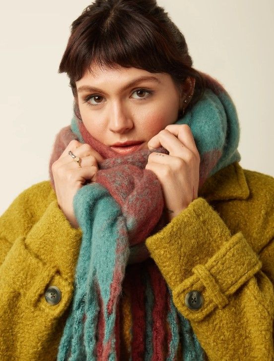 Scarf Check 2- Tone Rio Red