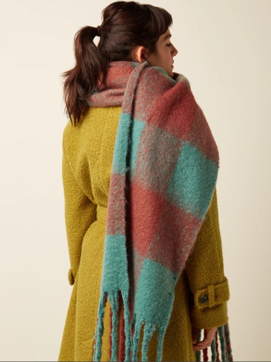 Scarf Check 2- Tone Rio Red