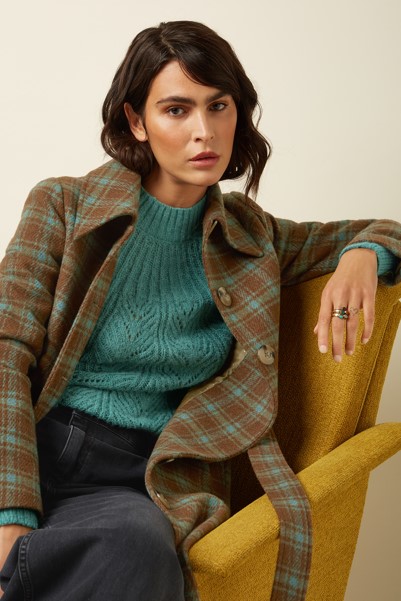 Arabella Coat Coppa Check Bear Brown