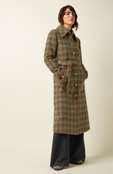 Arabella Coat Coppa Check Bear Brown