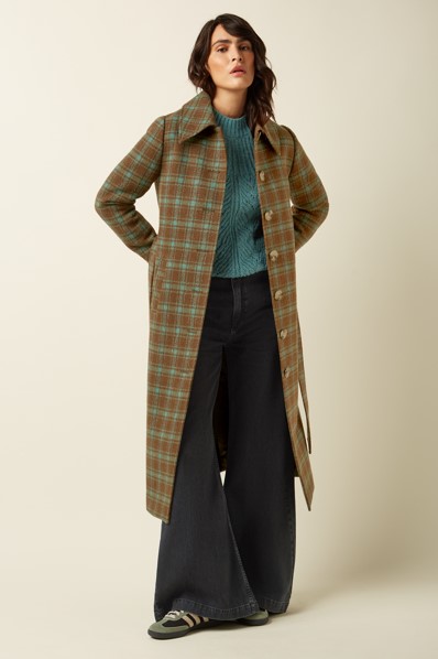 Arabella Coat Coppa Check Bear Brown