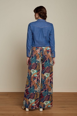 Border Palazzo Pants Nightingale Blue
