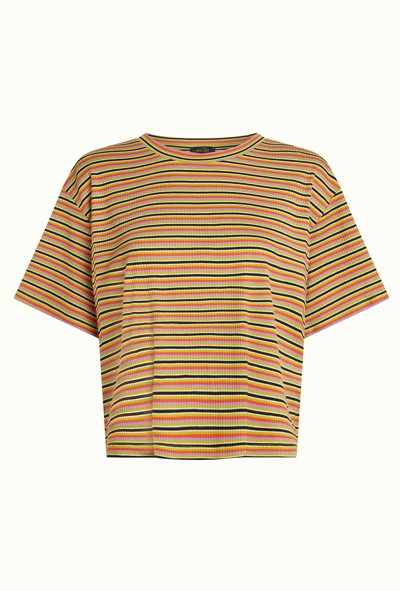 Boxy Tee Mistral Stripe Green Envy