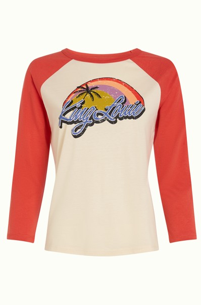 Raglan Tee Placement Print Summer Fig