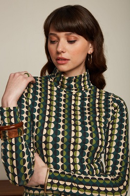 Betsy Rollneck Dress Quincy Pine green