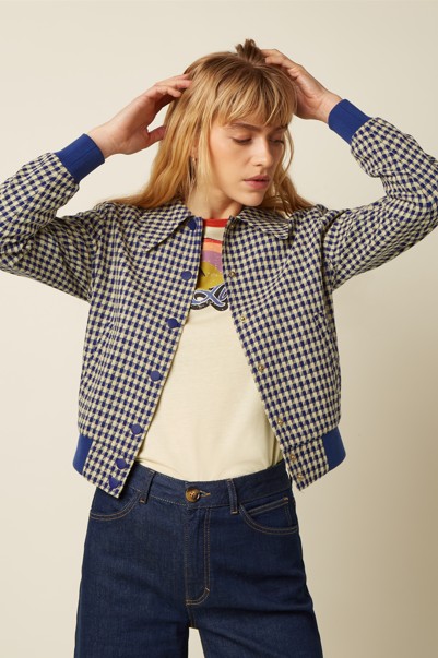 Isa Jacket Pretty Check Mazarine