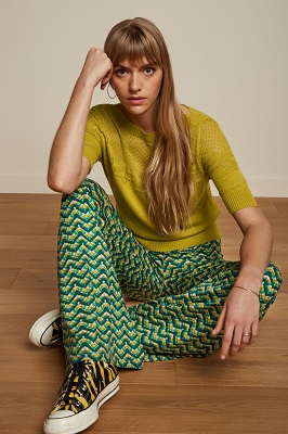 Border palazzo pants Brazza Jasper Green