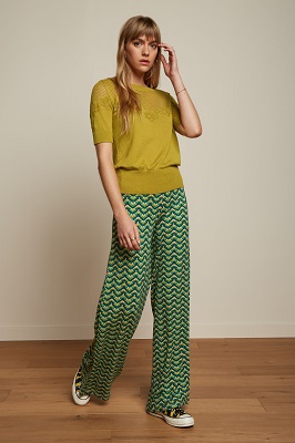 Border palazzo pants Brazza Jasper Green