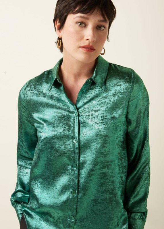 Maisie Blouse Flambe Silver Green