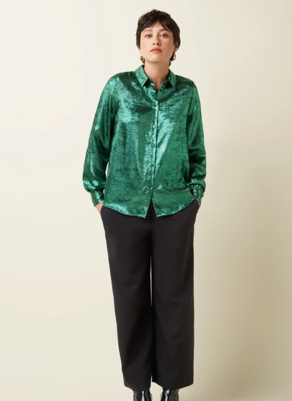Maisie Blouse Flambe Silver Green