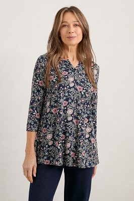 Risso Top Folcloric Floral Maritime