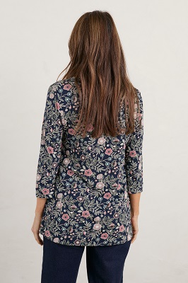 Risso Top Folcloric Floral Maritime