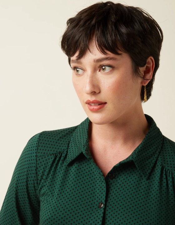 Carina Blouse Piper Botanical Green