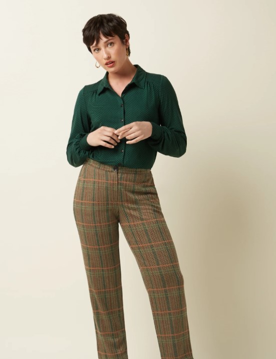 Carina Blouse Piper Botanical Green