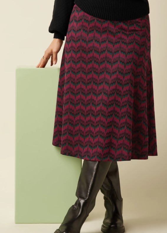 Juno Skirt Estelle Zigzag Bordeaux Red